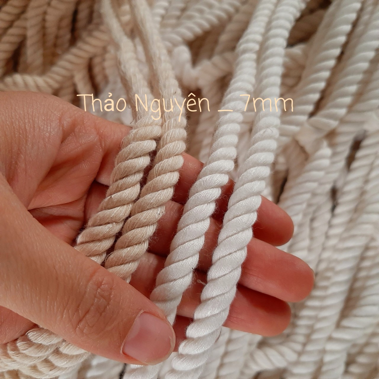 Dây thừng se macrame, dây cotton. size 2mm, 3mm... 10mm