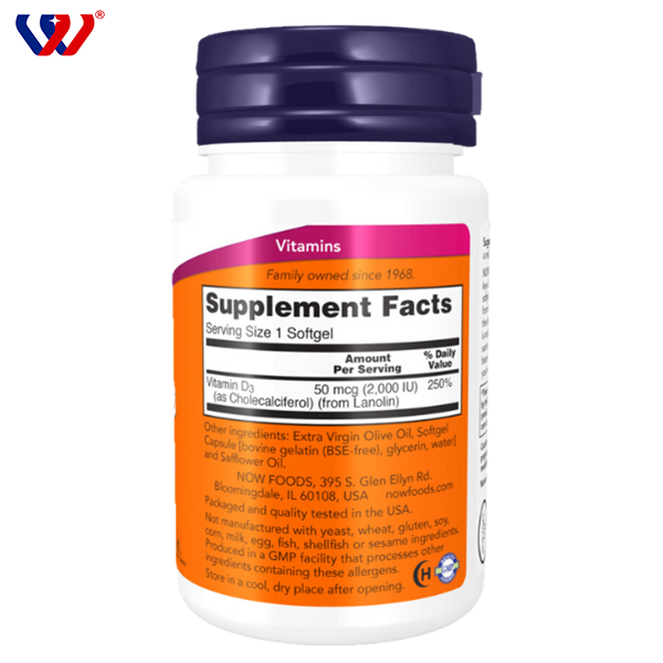 Now Vitamin D-3 2.000 IU 240 Viên