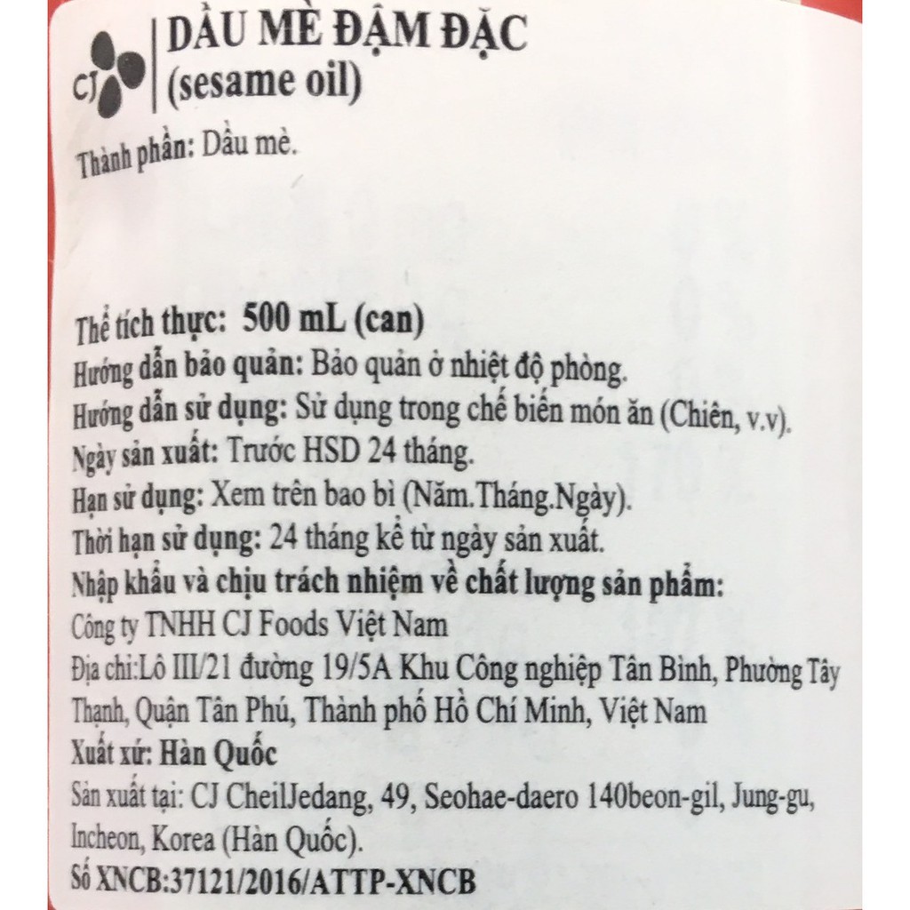 DẦU MÈ SIÊU ĐẬM ĐẶC BEKSUL CAO CẤP 500ML