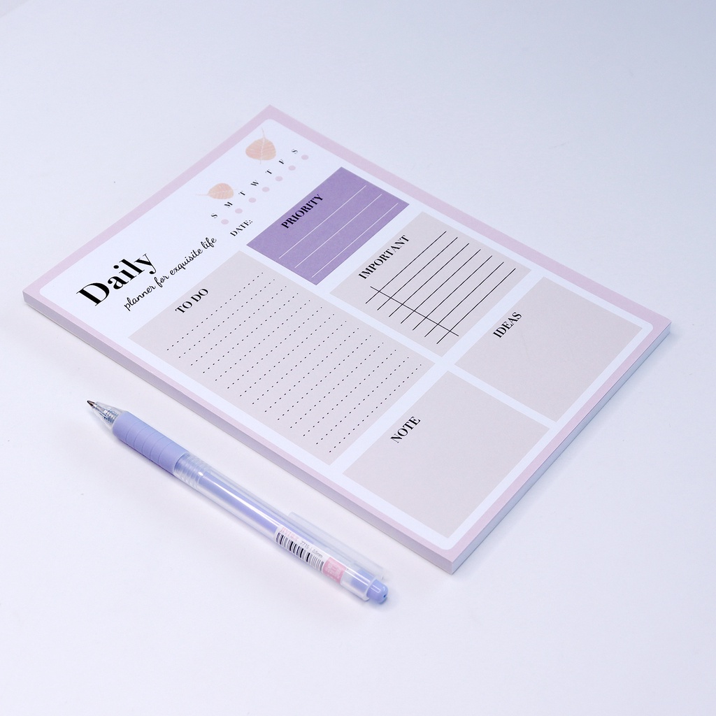Tập giấy ghi chú/ note Daily Plan Morandi (giấy dày)