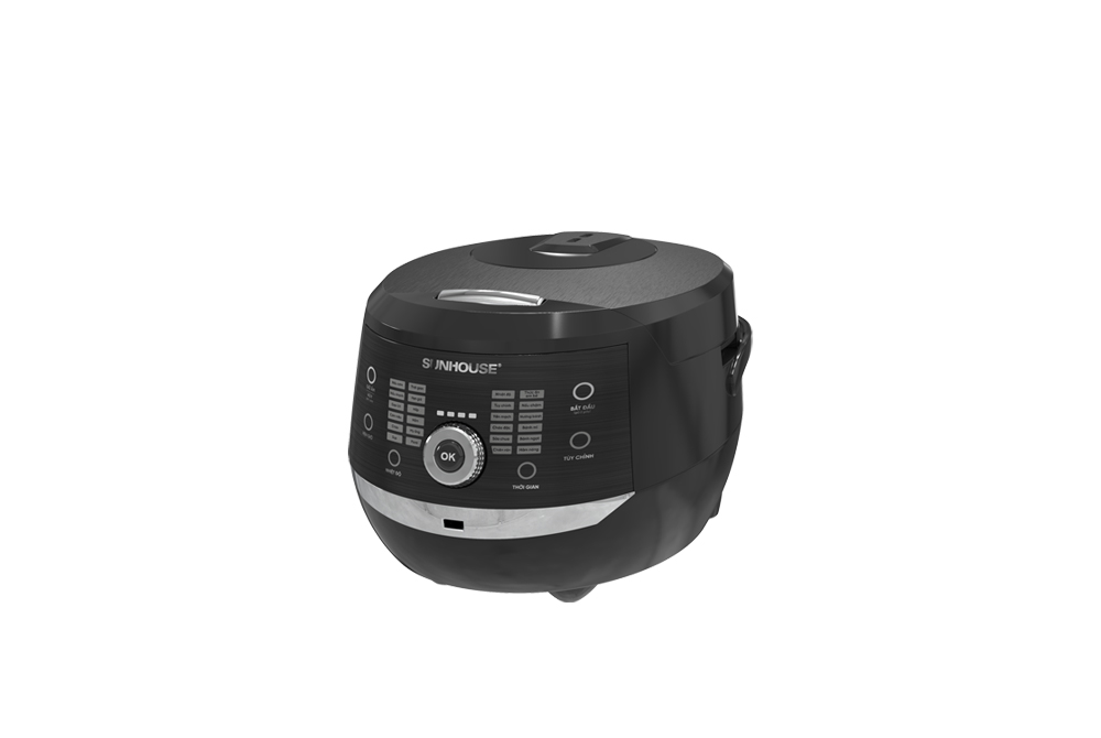Nồi cơm điện tử Sunhouse SHD8911 dung tích 1.8L + tặng dao làm bếp màu đen