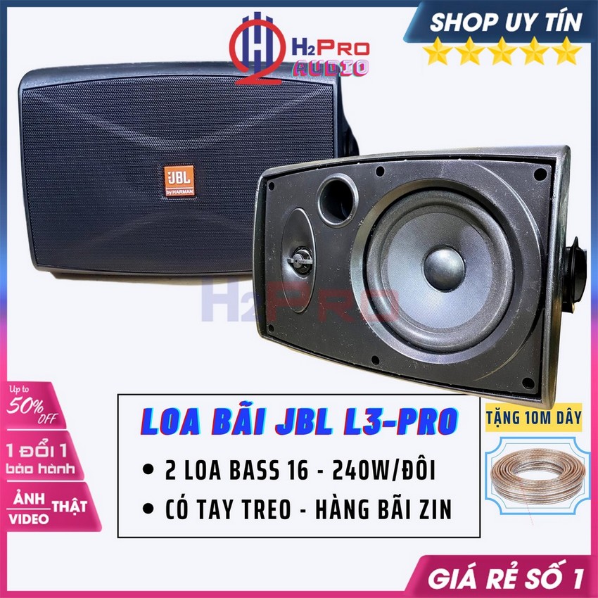 Đôi Loa Tay Jbl L3 Pro Hàng Bãi Bass 16 240W Có Tay Treo, Trợ Lời Karaoke, Loa Lắp Cafe Nhà Hàng, Tặng 10m Dây-H2Pro Audio