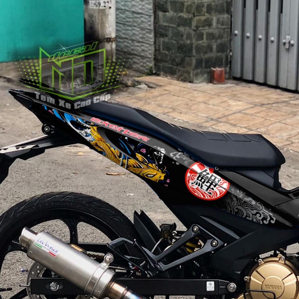 TEM RỜI EXCITER 150 CÁ CHÉP DÁN XE ĐEN
