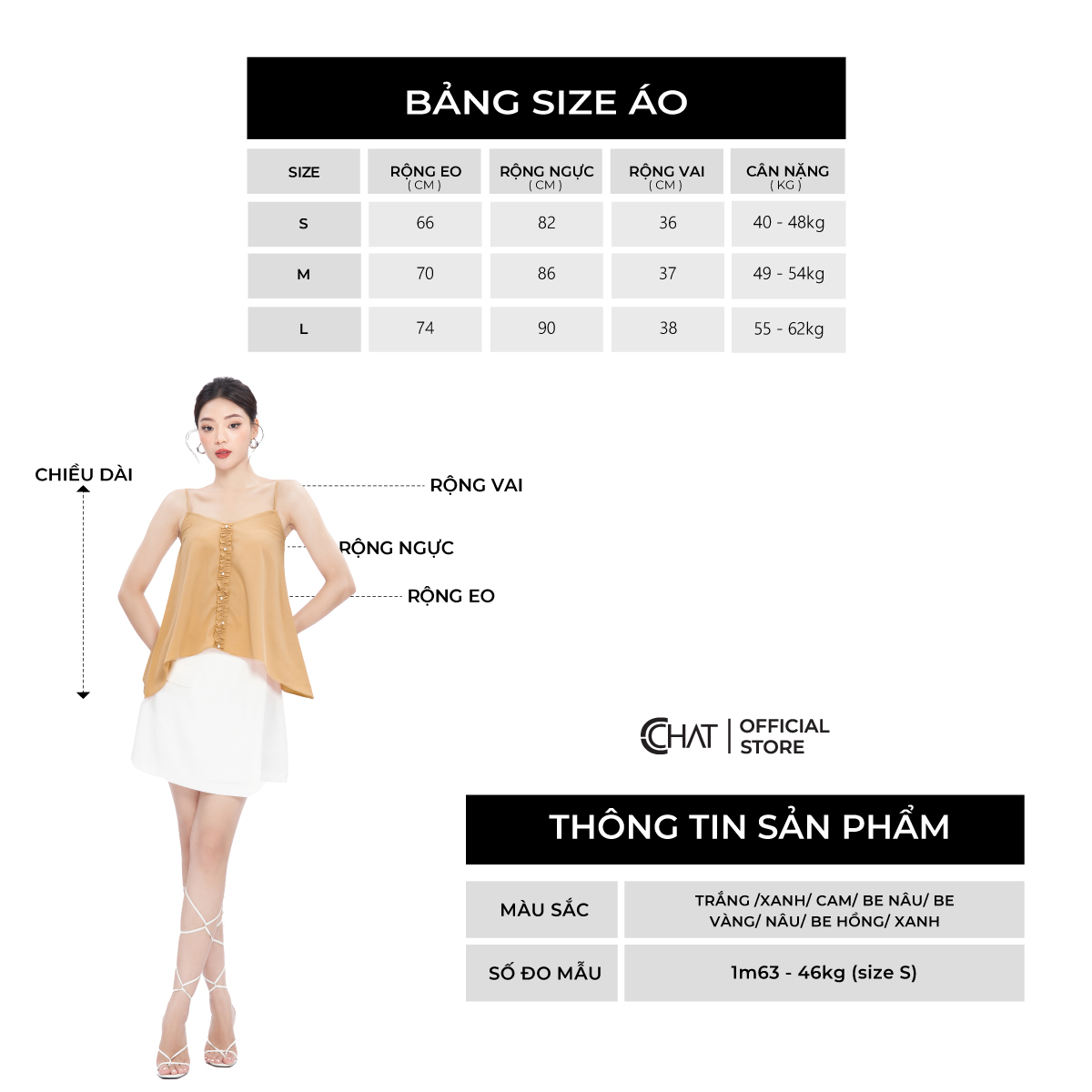 Áo 2 Dây CChat Kiểu Phối Đai Nẹp Chất Mango Cao Cấp 92AAE2001ST