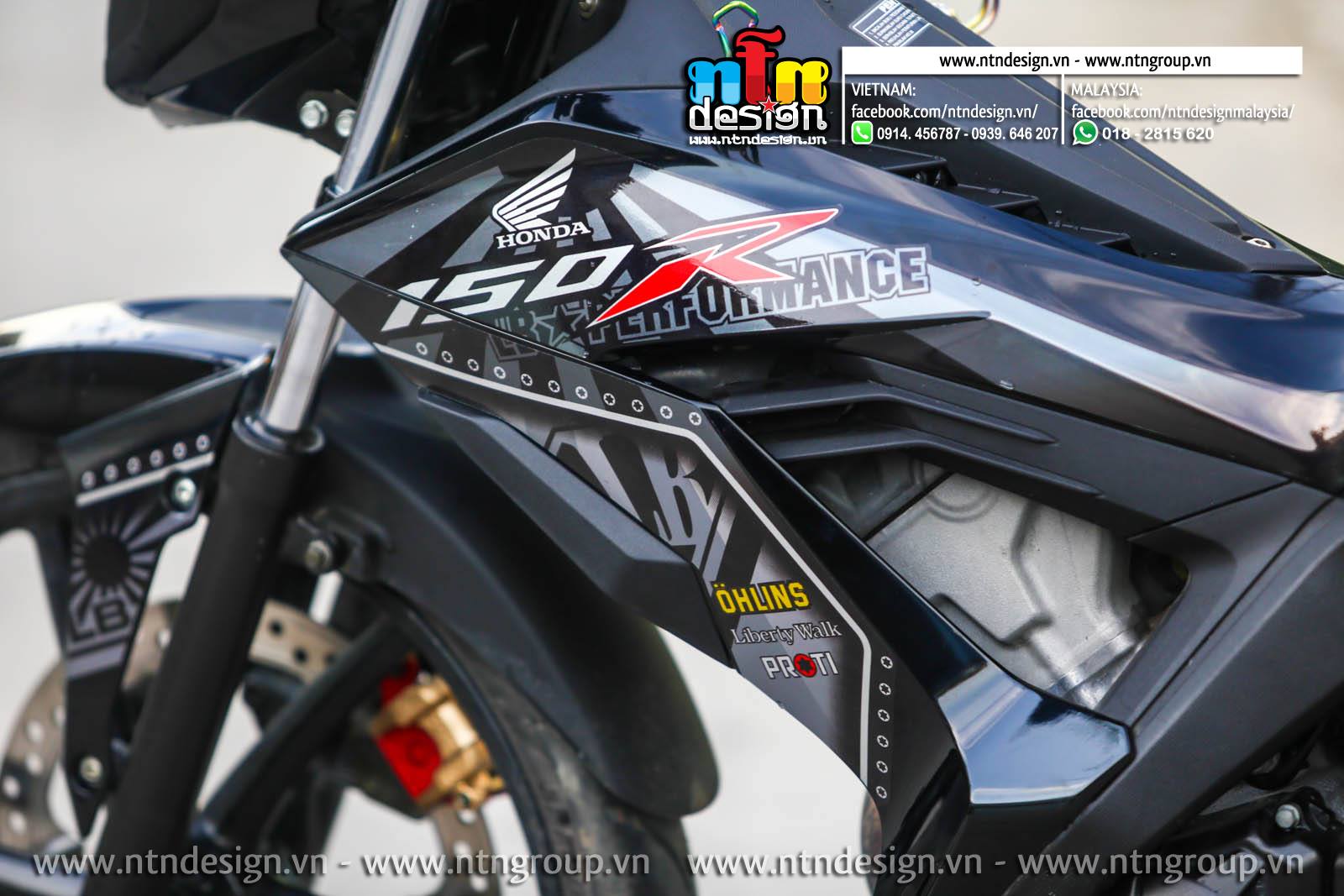 Tem Rời Dán Xe Sonic Mẫu LB Performance Cực Chất, Hàng 3 Lớp Chất Lượng Cao