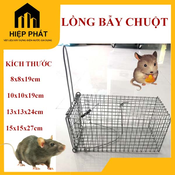 Bẫy Chuột,Lồng Bẫy Chuột Bắt Chuột Nhỏ Đến To Siêu kích thước 8x8x19cm