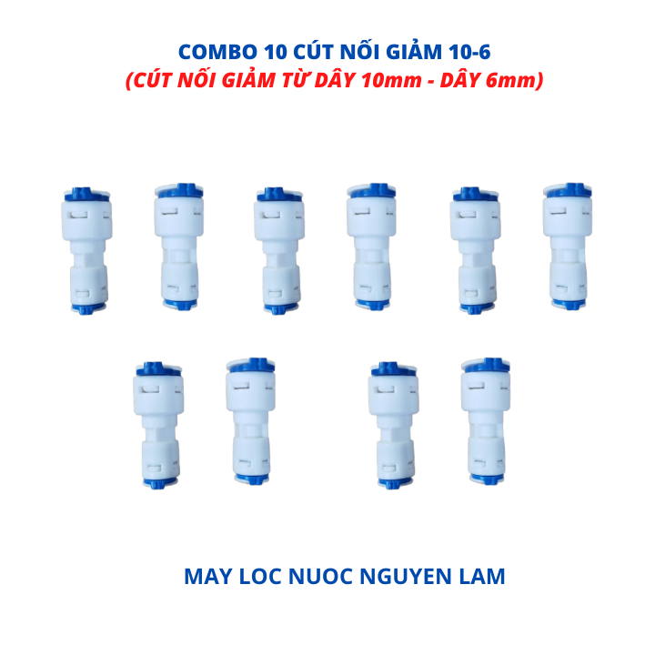 (HCM) Cút Nối Giảm 10-6 (Chuyển Đổi Từ Dây 10mm Xuống Dây 6mm)