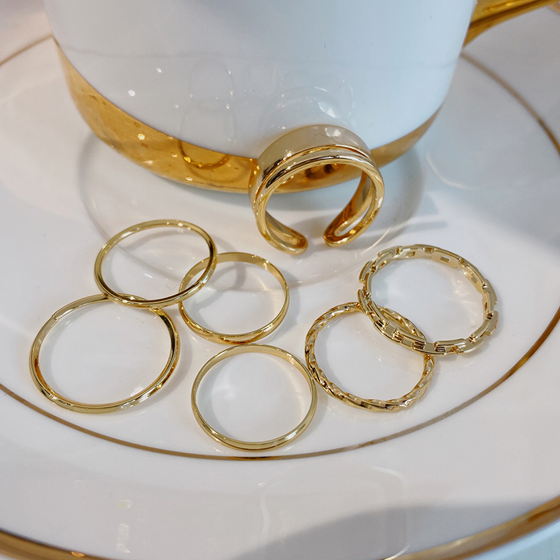 [HCM]Set nhẫn 7 món phong cách midi ring mới lạ