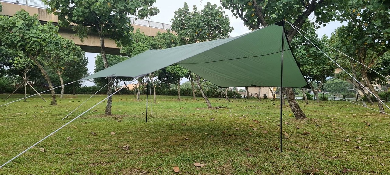 Hexa Tarp 4,4m × 4m + bộ trụ 2m ( tăng dã ngoại chống thấm mưa)