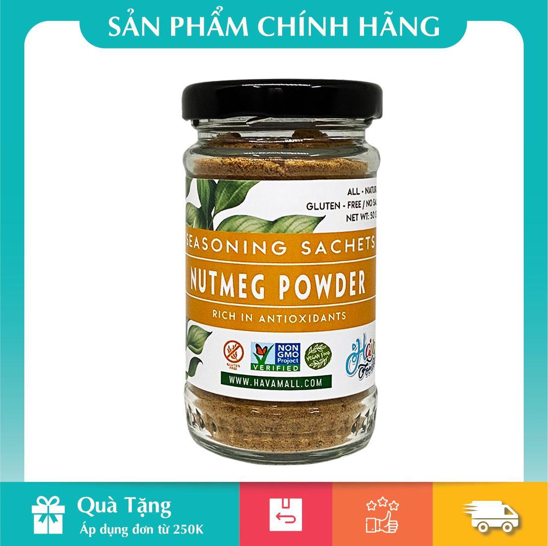 [HOÀN TIỀN MAX 10%][ HÀNG CÔNG TY NHẬP KHẨU ] Bột Nhục Đậu Khấu Lọ Thủy Tinh 50gr – Nutmeg Powder 50g