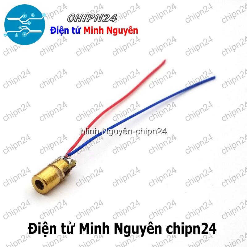 [1 cái] ( ) Đầu phát Laser Mini 3V 6mm Sáng Đỏ (Laze) - HH000135