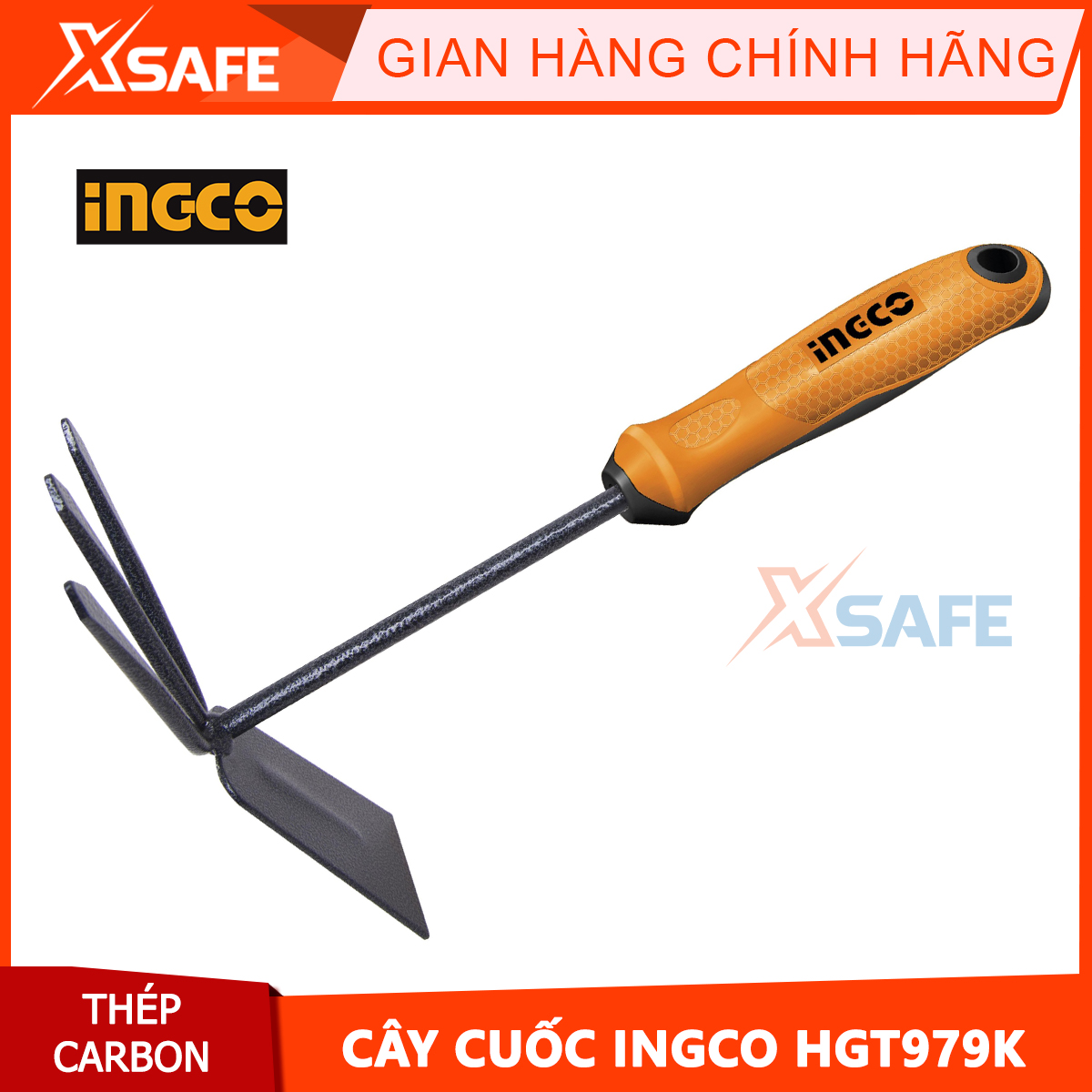 Bộ dụng cụ làm vườn INGCO dụng cụ xới đất cây đào đất cào xới đất làm vườn đi cắm trại xẻng đào đất cuốc đất