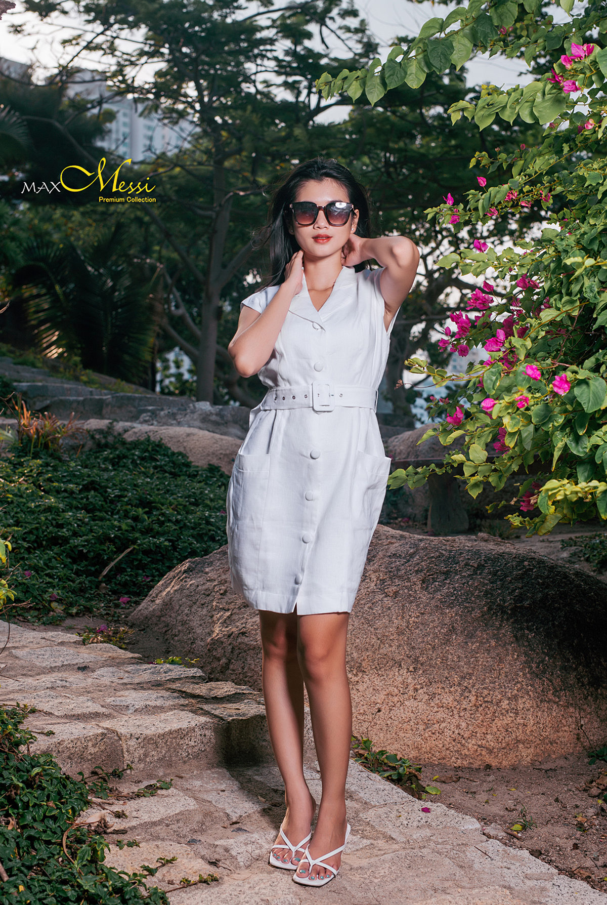 [HCM]Đầm linen công sở giả vest ISLA - MaxMessi