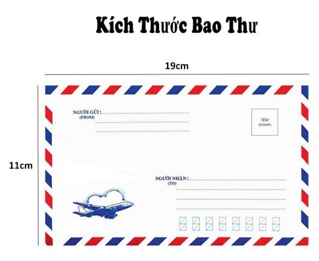 Bao thư sọc 11x19cm - Xấp 20 cái