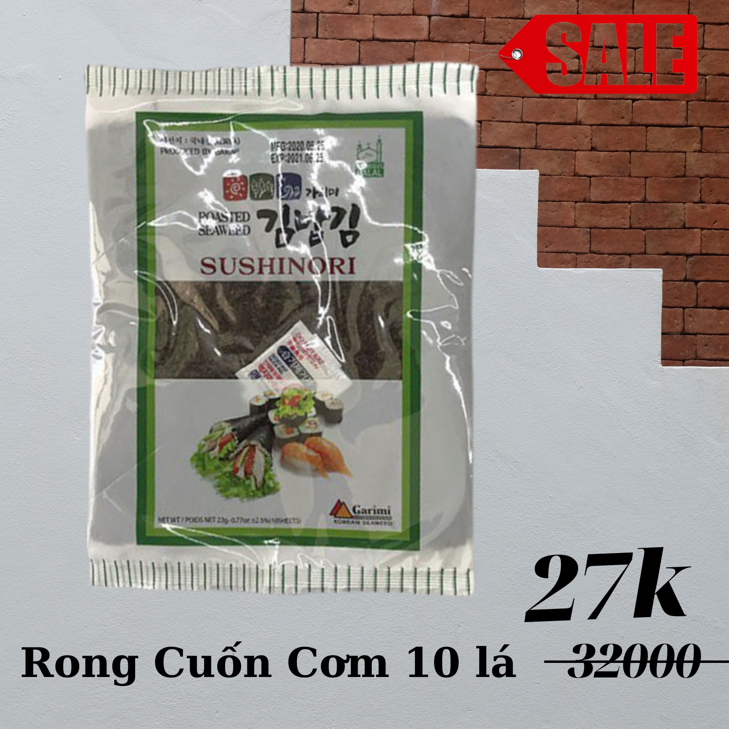 Rong biển Hàn Quốc cuộn cơm (gimbab) gói 10 lá ( 1 gói )