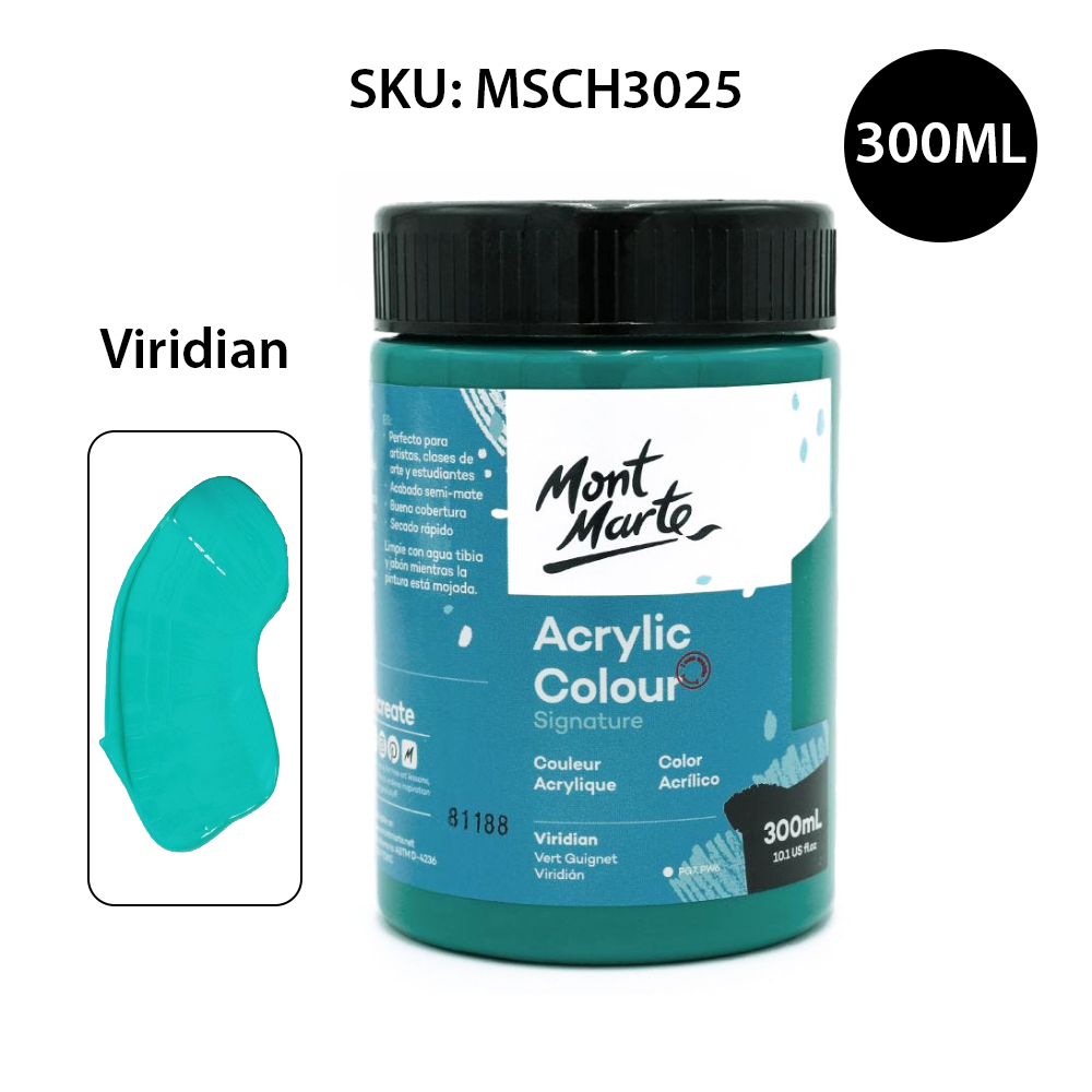 Màu acrylic mont marte 300ml - viridian - acrylic colour paint signature 300ml - msch3025