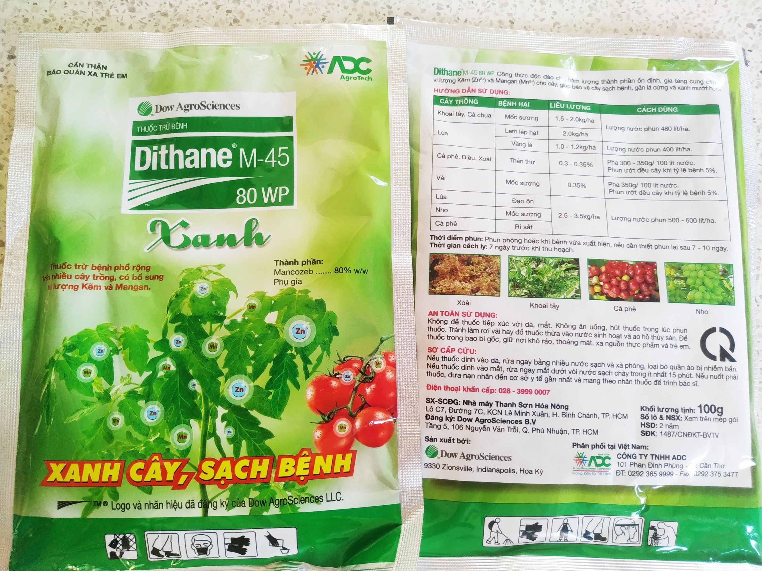 Thuốc trừ bệnh cây trồng Dithane Xanh - ADC
