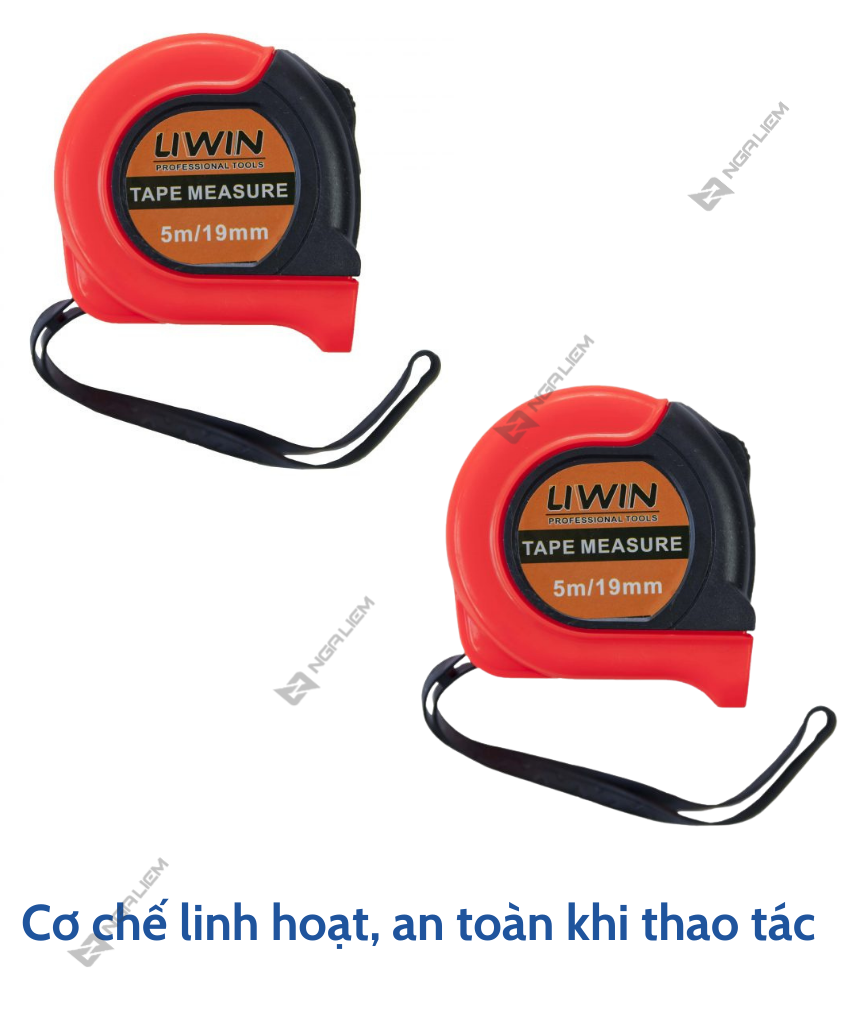 Thước cuộn thép cam đen hai mặt 5m/19mm LIWIN