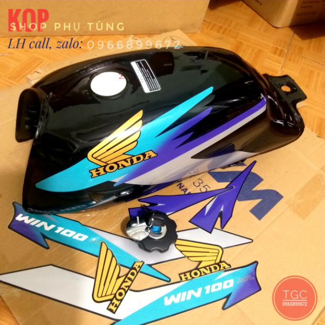 Bình xăng lớn xe win 100 có nắp bình xăng , sẵn tem (-15%)