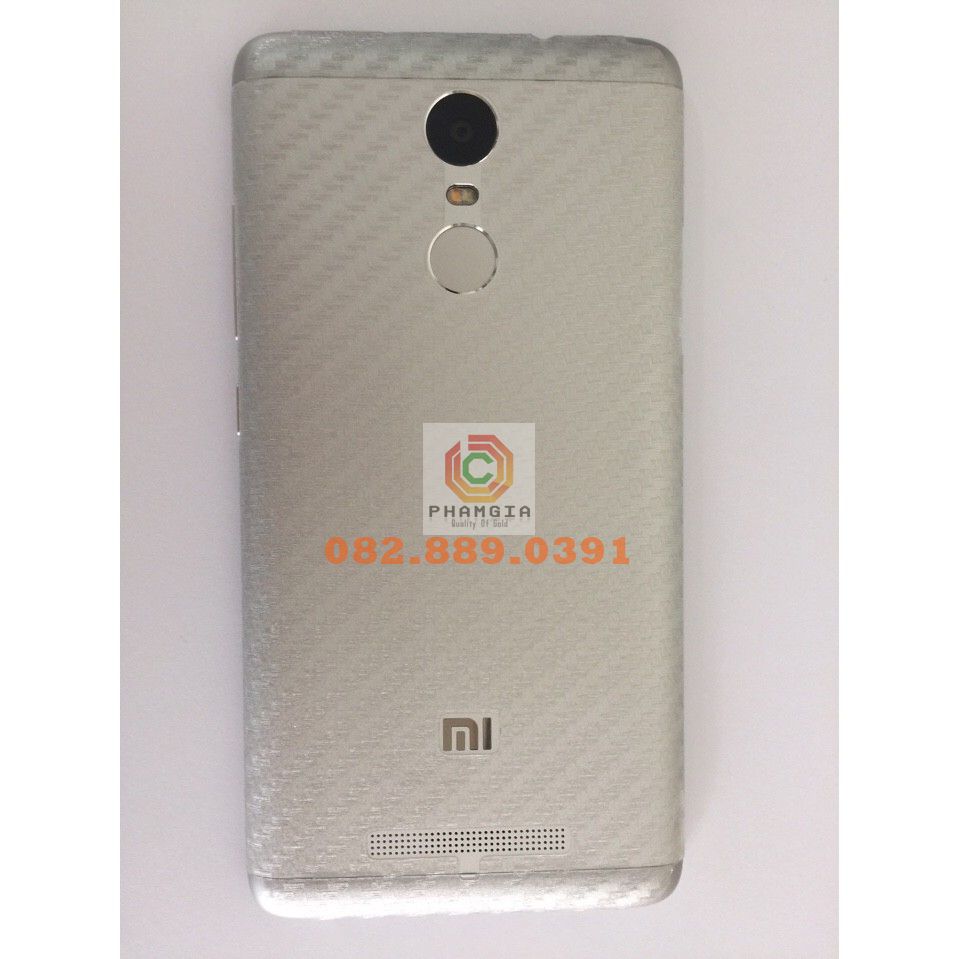 Miếng dán mặt lưng skin carbon Xiaomi Redmi Note 3/ Note 4/ Note 4X/ Note 3 Pro
