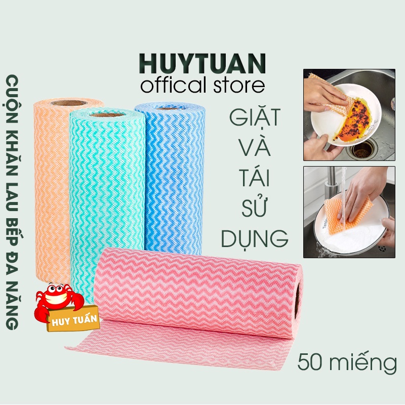 Cuộn Khăn Vải Không Dệt Lau Chén Đĩa ( 50 Miếng)