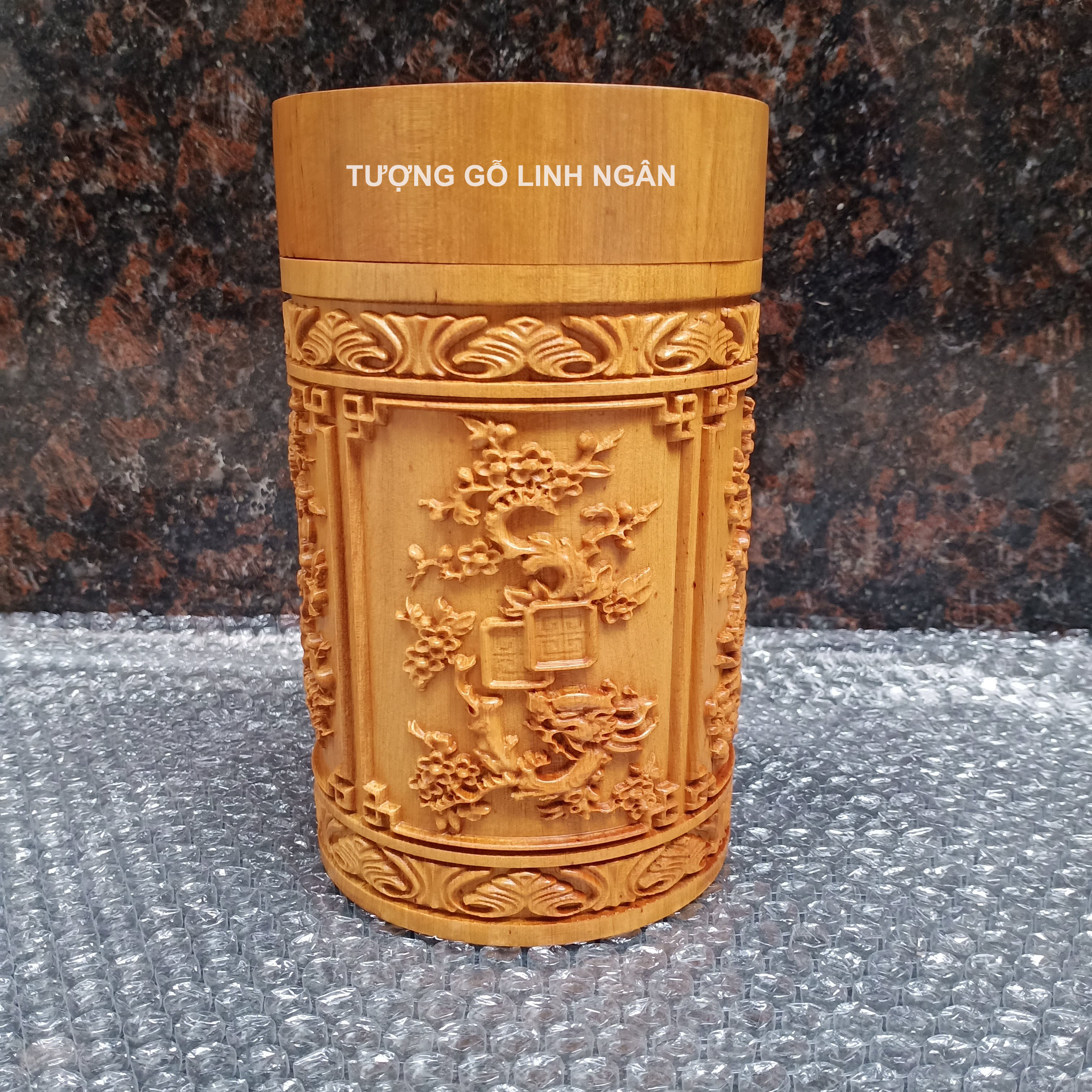 Hộp đựng chè gỗ bách xanh