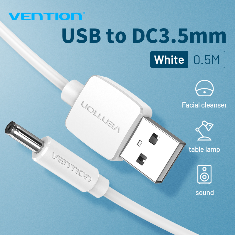 Vention USB to DC 3.5mm USB A Male to 3.5 Jack Connector 5V Power Supply Charger Adapter Power Cable for HUB USB Fan Power Cable