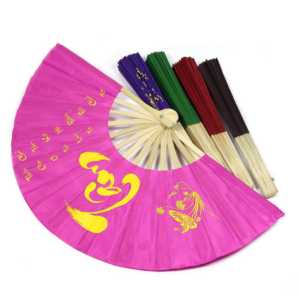 Quạt Lụa In Chữ Hàng Siêu Đẹp
