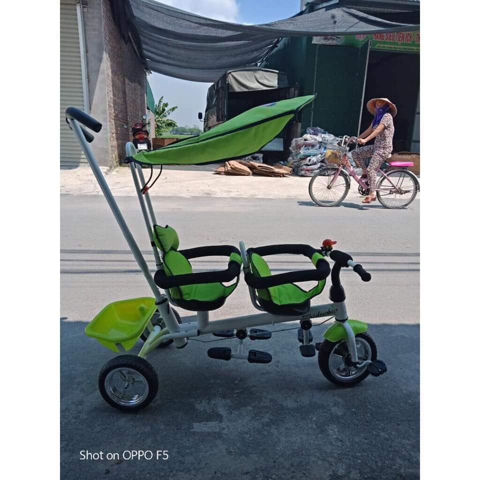 XE ĐẨY ĐÔI CHO BÉ KHUNG THÉP CHẮC CHẮN