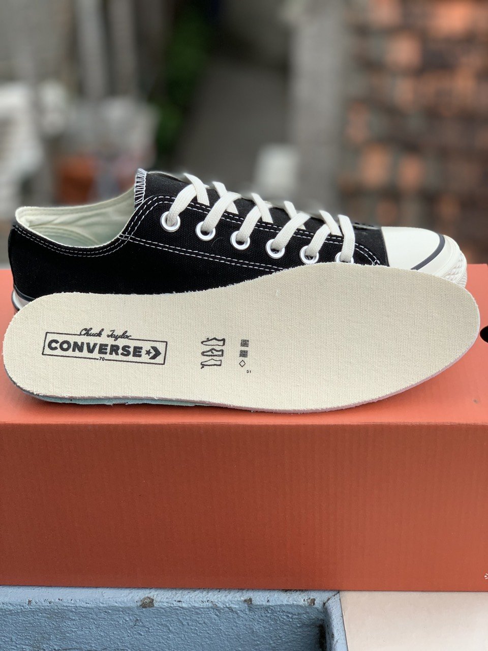 [FREE SHIP]  Giày thể thao/Giày sneaker converser đen thấp bản Trung (Full Box+pk)