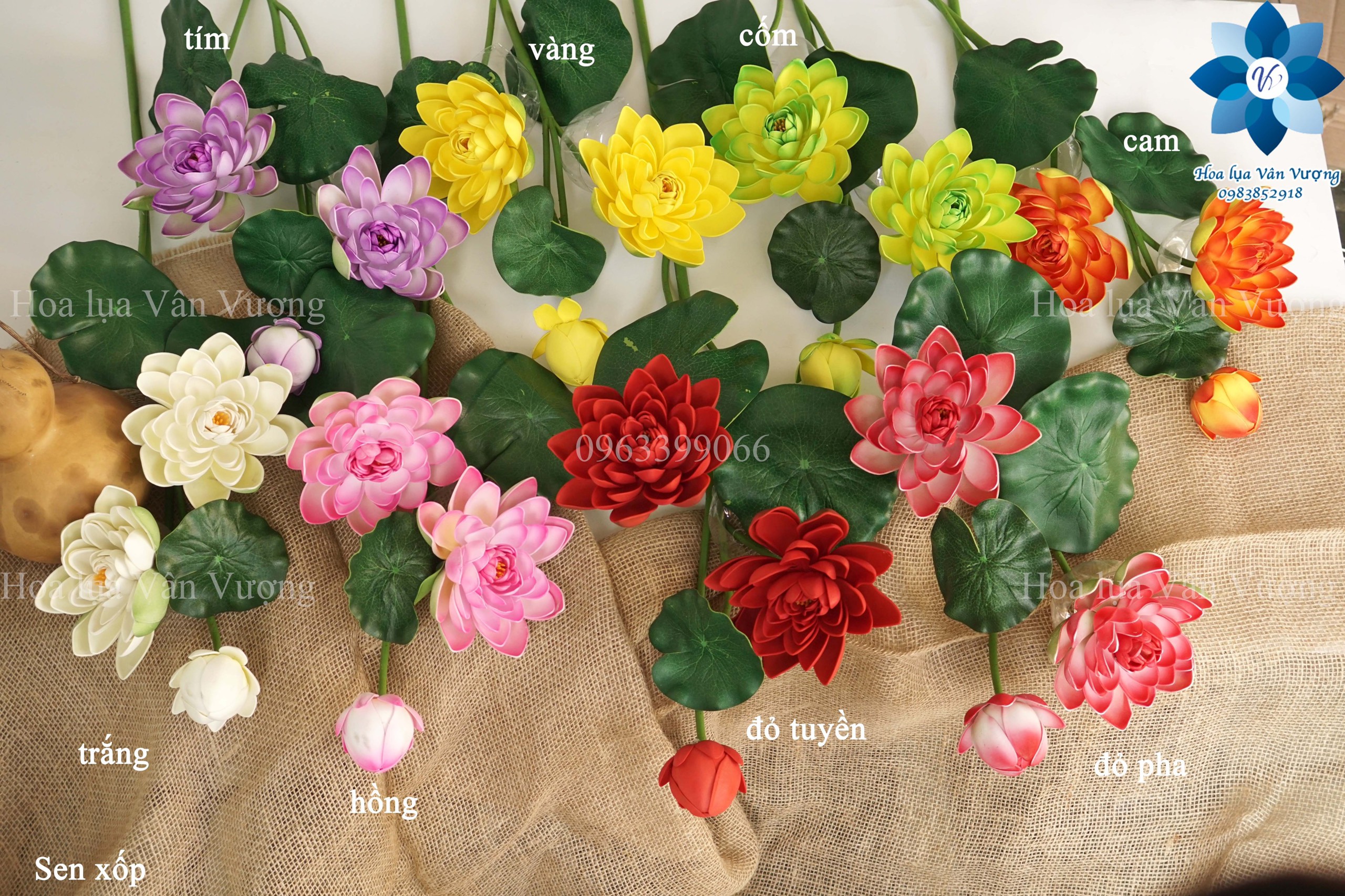 Hoa Giả Để Bàn - Hoa Sen Xốp Cao Cấp