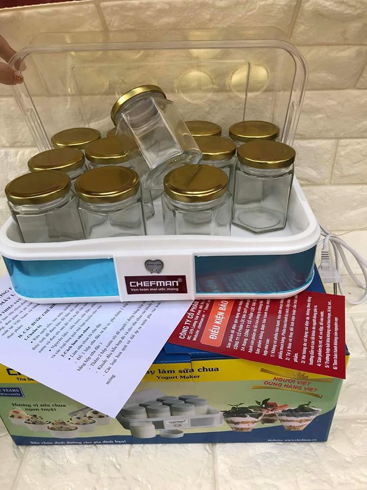 Máy làm sữa chua Chefman 12 cốc thủy tinh