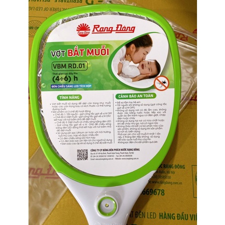 Vợt bắt muỗi điện tử Rạng Đông chính hãng(bảo hành 12 tháng)