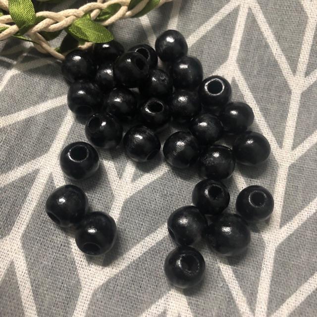 Hạt gỗ to 25mm phi 10 phủ bóng lỗ to hạt gỗ handmade, macrame