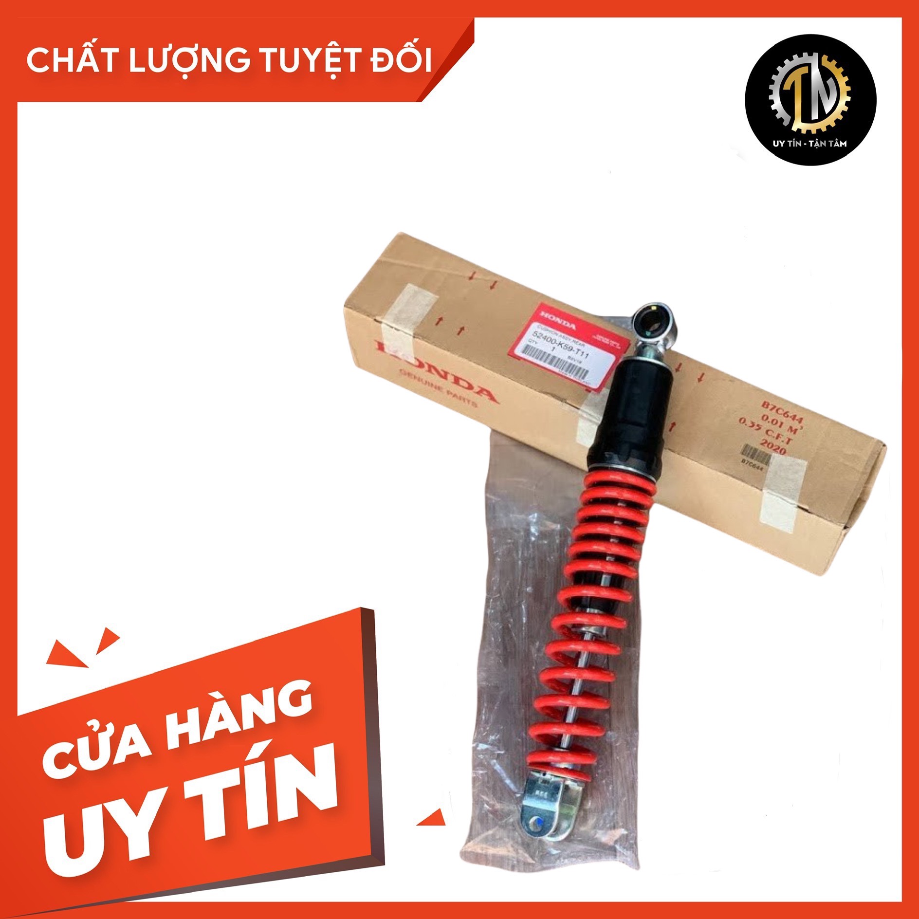 Phuộc sau Click màu đỏ đời 2015 - nay, các dòng xe Honda chính hãng