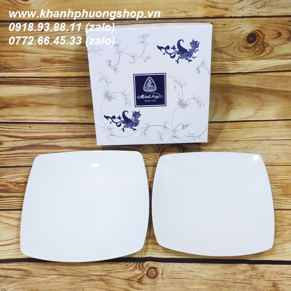 dĩa sứ vuông Minh Long - dĩa sứ vuông