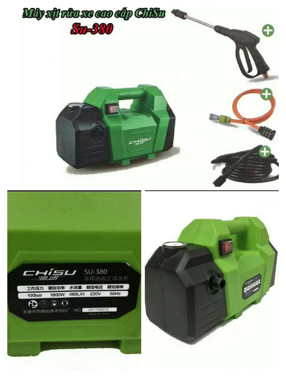 máy rửa xe 2200w chisu 384