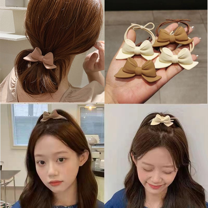 Cột tóc nơ to 3D trà sữa dễ thương Tatitava
