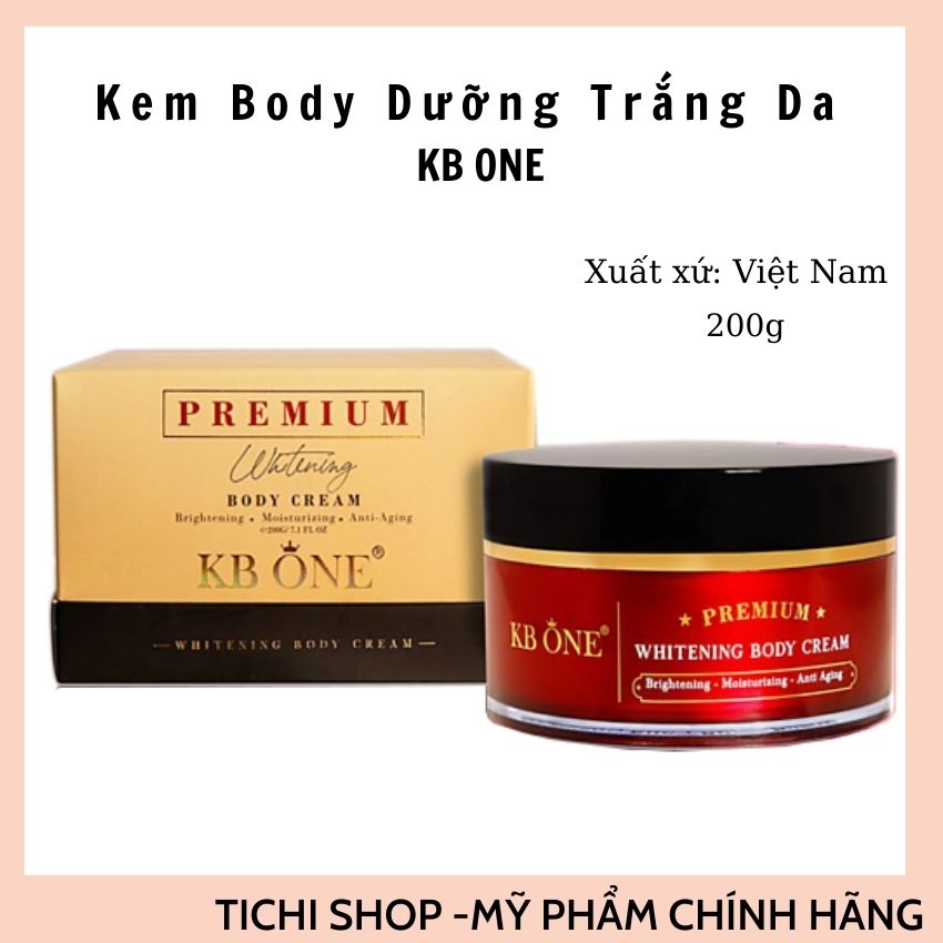 [Freeship Mỹ Phẩm Chính Hãng]Tichi Shop Kem Dưỡng Trắng Da Toàn Thân Sữa Tuyết  PREMIUM WHITENING BODY CREAM KB ONE tongkhomp