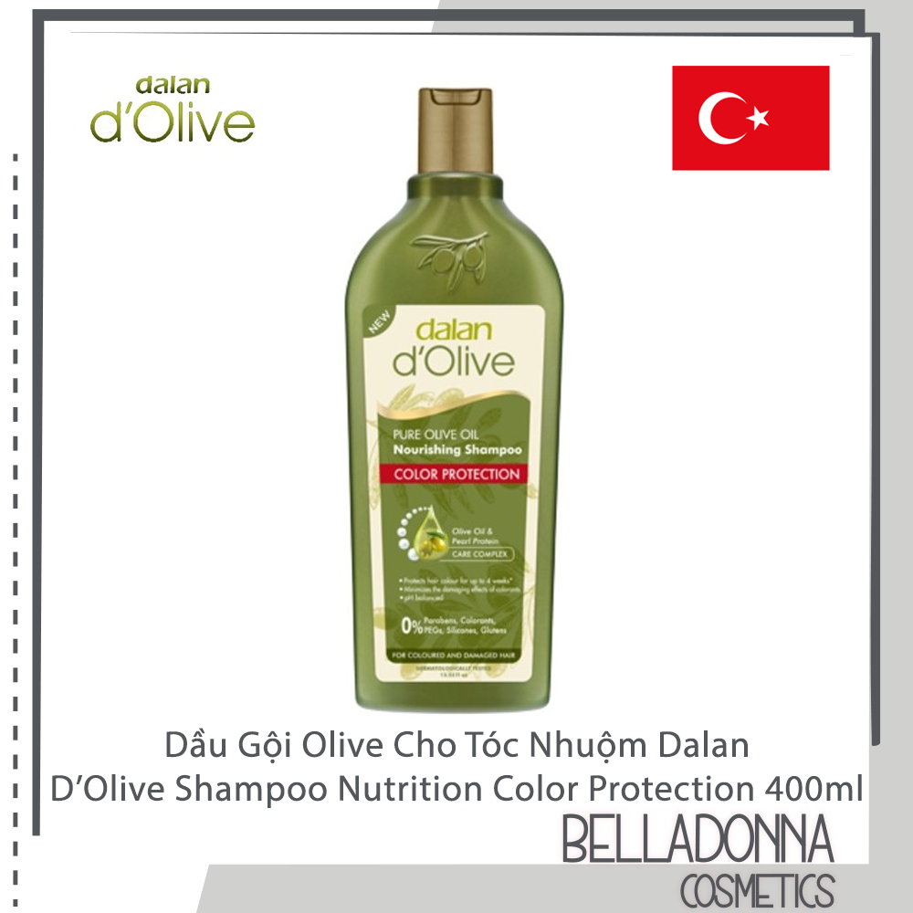 Dầu gội Oliu cho tóc nhuộm Dalan D'Olive Shampoo Nutrition Color Protection 400ml (Hàng Chính Hãng)