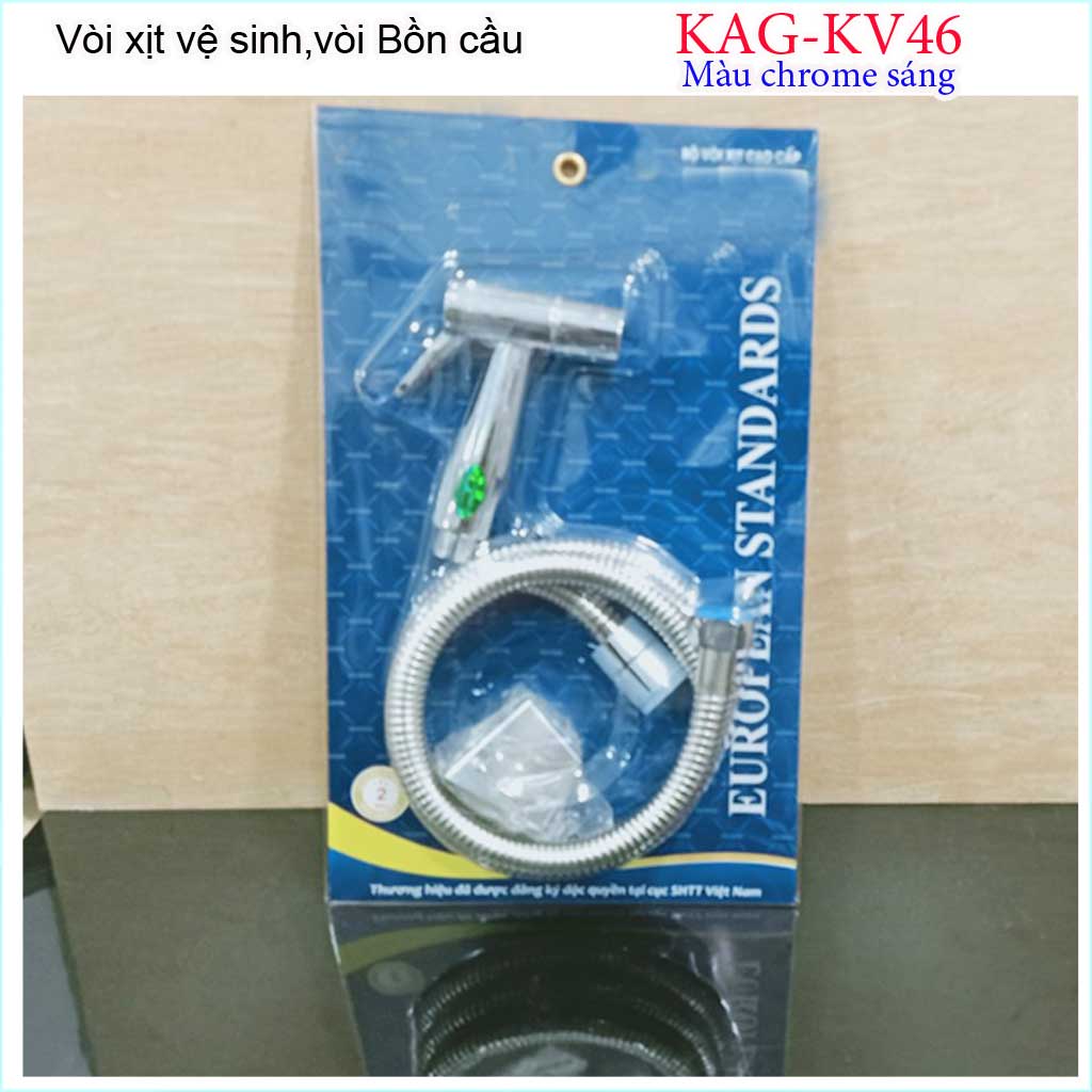 [HCM]Vòi xịt vệ sinh nhà tắm KAG-KV46 vòi xịt bồn cầu màu inox tia nước mạnh sử dụng tốt siêu bền