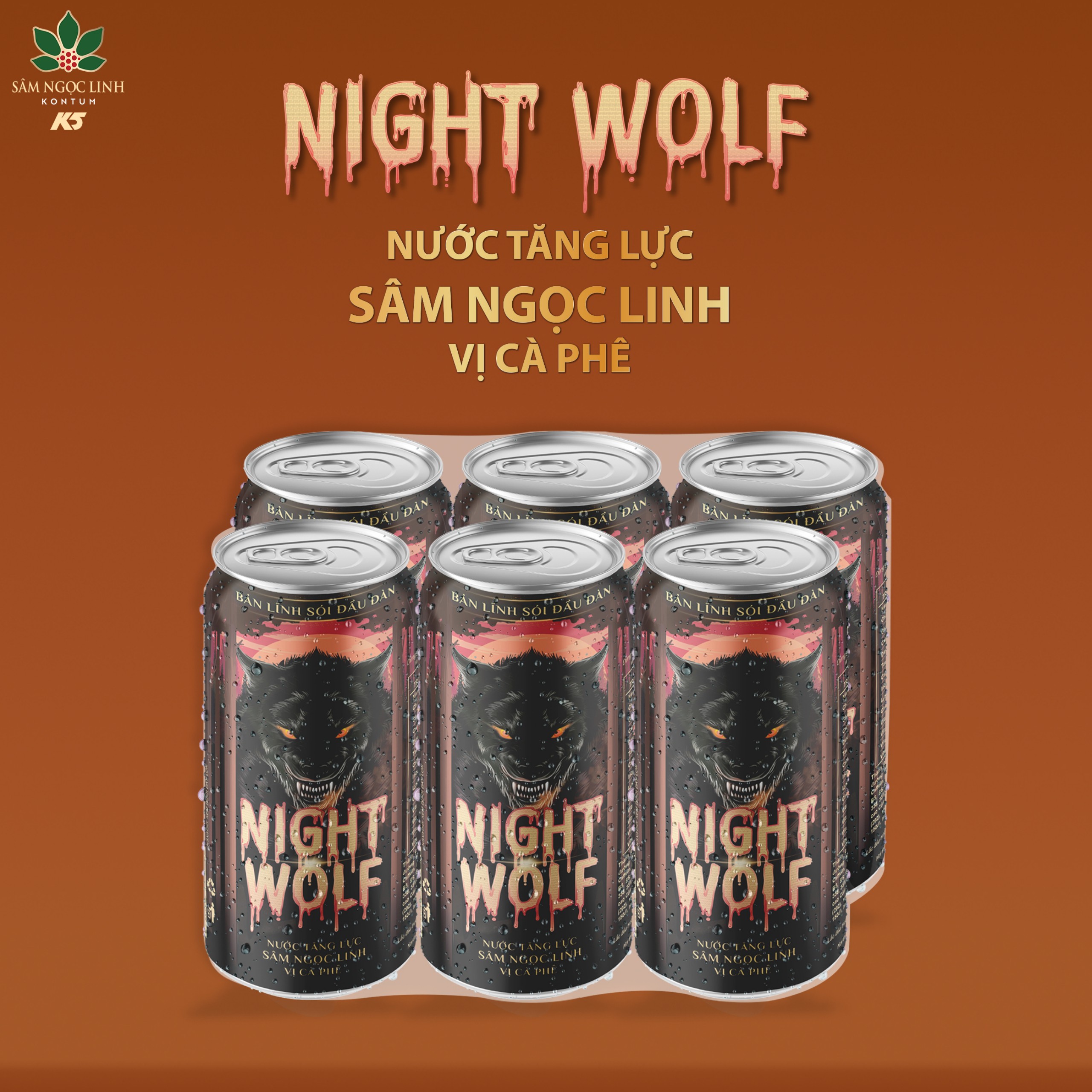 Nước Tăng Lực Night Wolf Vị Cà Phê Thùng 24 Lon 245ML/Lon