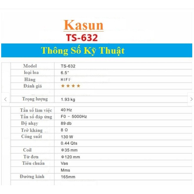 LOA SIÊU BASS CAO CẤP 16 KASUN - TS-632