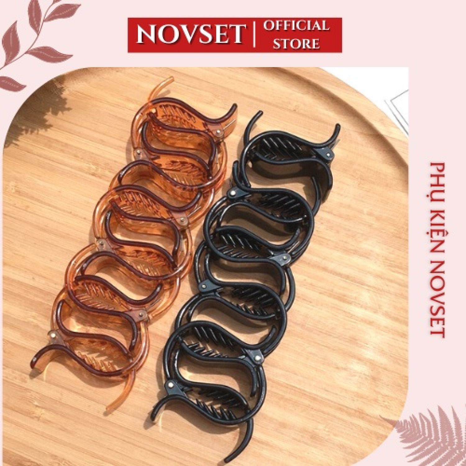 Kẹp tóc càng cua NOVSET kẹp tóc hàn quốc đẹp 1 set 12 chiếc mix màu