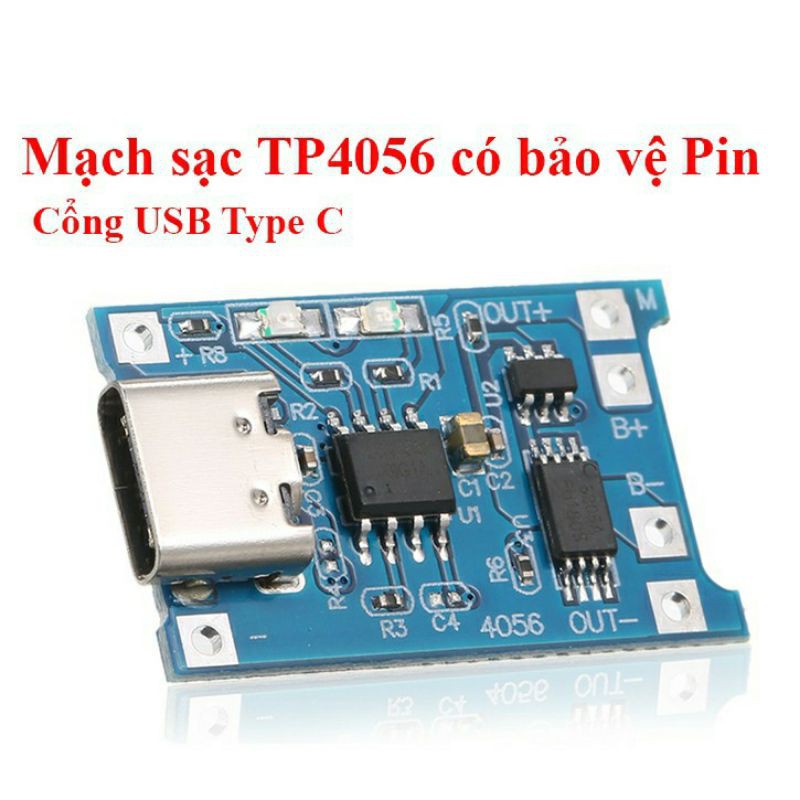 Module sạc pin tp4056 1a micro type-c - ic bảo vệ quá dòng - quá áp