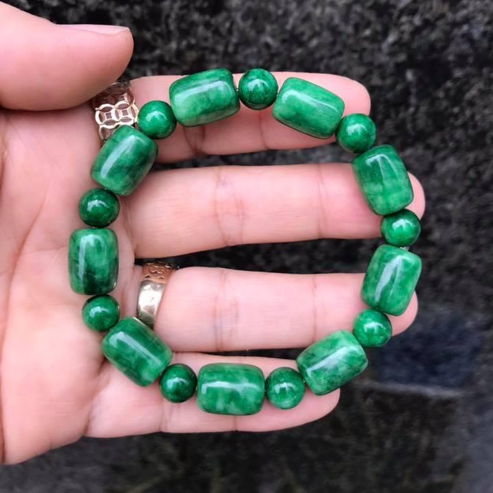 [HCM]VÒNG TAY LU THỐNG NGỌC CẨM THẠCH XANH LÁ