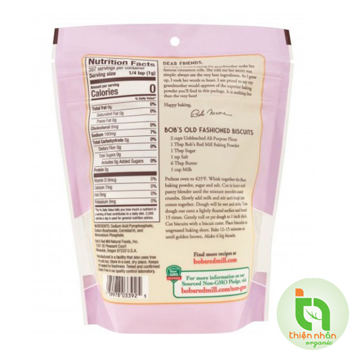 Date 25.10.23 - Bột nở Bob's Red Mill 397gr - Baking Powder