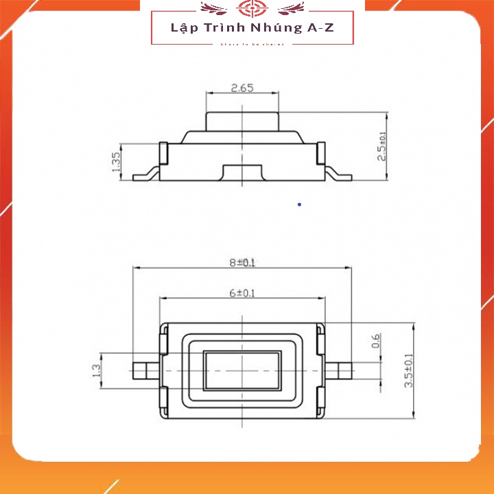 [Lập Trình Nhúng A-Z][G34] Túi 10 Nút nhấn 2 chân SMD 3*6*2.5mm Đầu Trắng/Đỏ