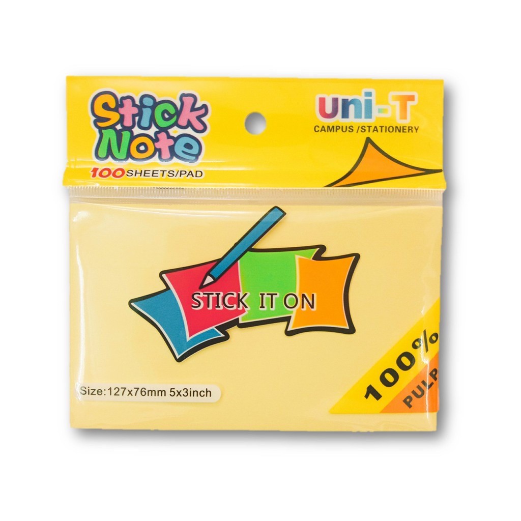 4 xấp Giấy note vàng UNI-T cỡ 3x2 inch(7,6x5,1cm)