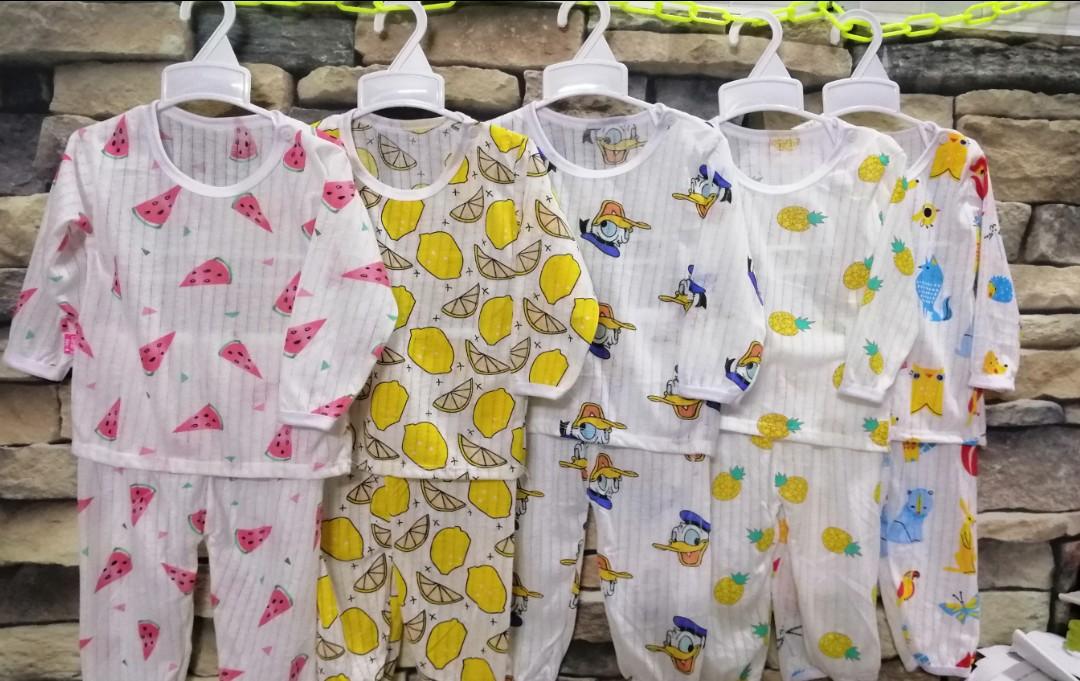Combo 5 bộ dài cotton giấy cài vai cho bé